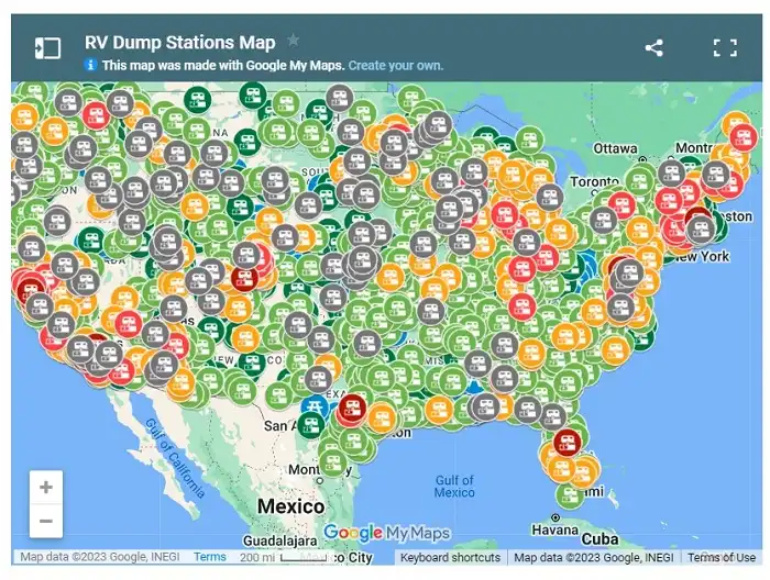 Locations to dumo RV waste